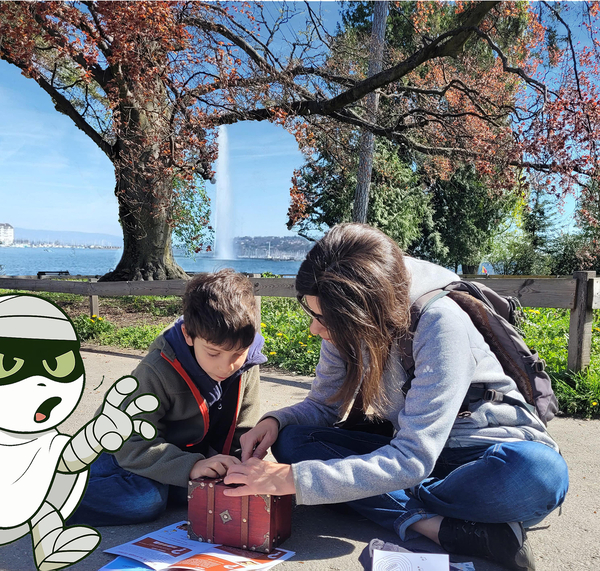 Chasse aux bonbons au bord du Léman à Genève
